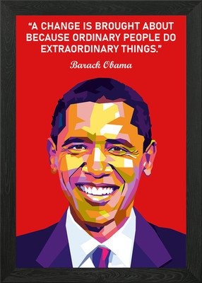 Obama Zitat gerahmtes Wandbild Poster Leinwanddruck Bild