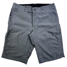 Kuhl Renegade Shorts Mens 34 x 12”Gray Gray Cargo Nylon Stretch Hiking Outdoors