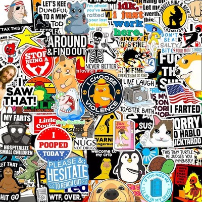 120Pcs Funny Stickers for Adults, Prank Meme (Dirty) Hilarious Sticker Pack for 