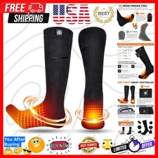Upgraded Rechargeable Electric Heated Socks,7.4V 2200mAh Battery Powered Cold...