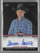 GAVAN HAUCK 2024 Leaf Metal PBR Professional Bull Riders Auto /100