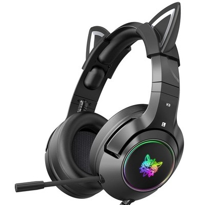 Cat Ear Gaming Cute Headset, Wired Headphones with Microphone, Surround Sound...