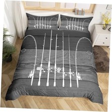 Fishing Comforter Cover Fishing Pole Duvet Cover Fishing Gifts Queen Multi 36
