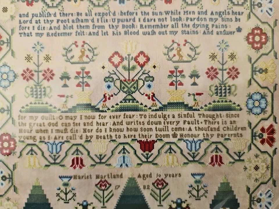 Hands Across the Sea Samplers HARIET HARTLAND 1782 Counted Cross Stitch Pattern - Image 4 of 4