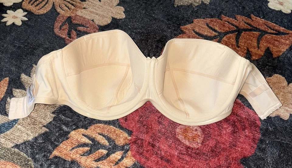 Sujetador Panache Superbra Evie 5320 beige sin tirantes con aros 32H Foto 4 de 4