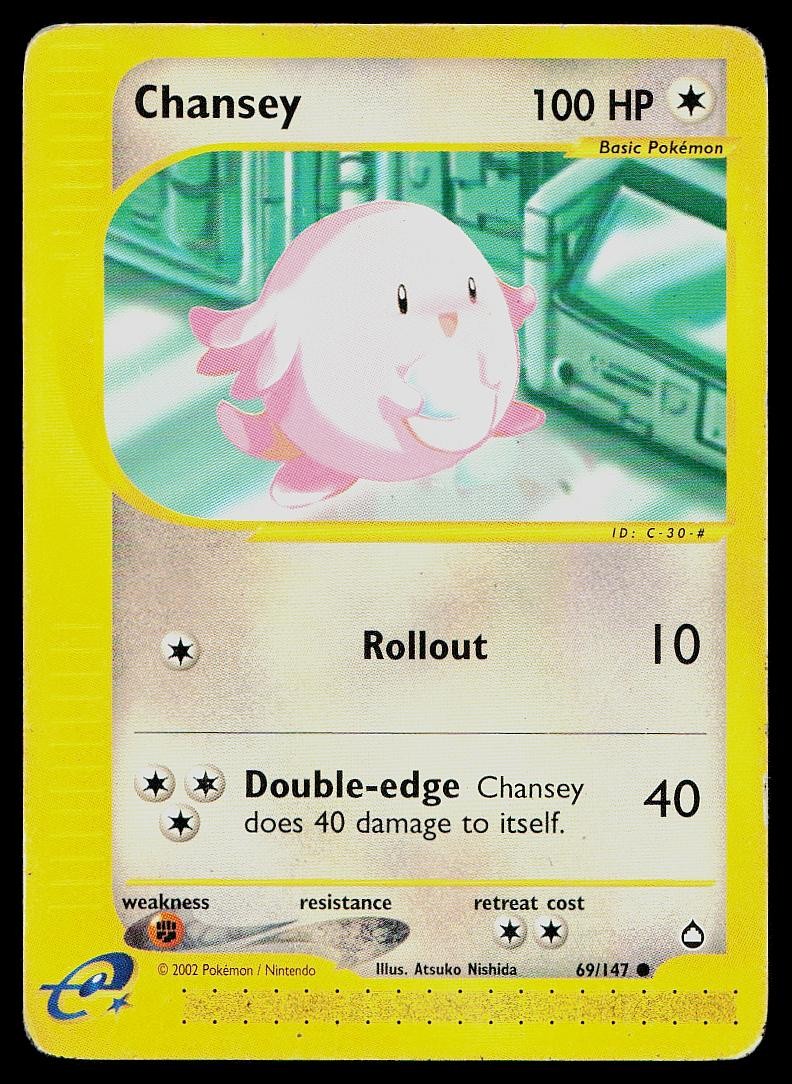 Pokemon Card Aquapolis Chansey 69 Common