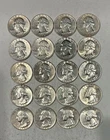 Lot of 20 90% silver 1964 circulated Washington quarters