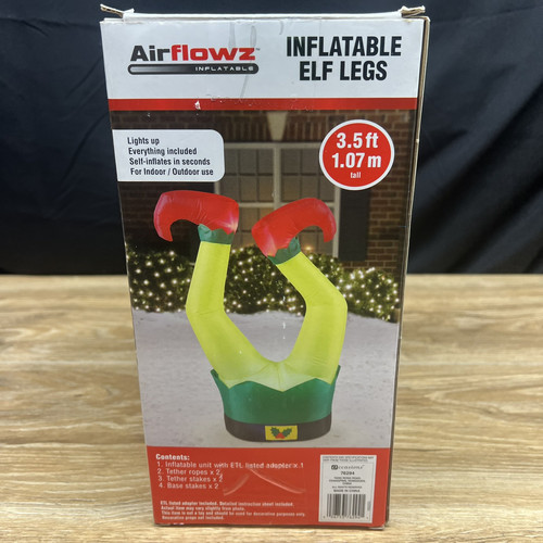 Elf Legs Christmas Yard Inflatable 3.5’ Indoor/Outdoor Decor AirFlowz Tested - Picture 2 of 2