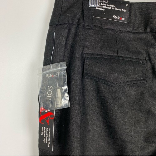 New With Tags Style & Co Sophia Linen Black Trouser Pants Women’s Size 4 - Picture 10 of 10