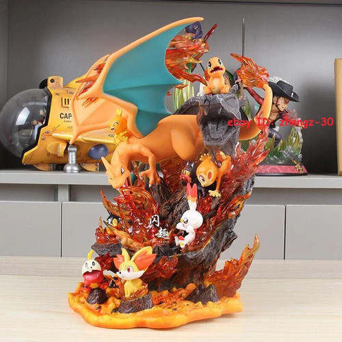 Anime Charizard Fire Family Bucket Lightable Figure Statue Boxed PVC Model Toys - Picture 8 of 8