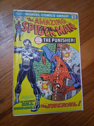 Amazing Spider-Man #129 1st App Punisher VG Stan Lee Roy Thomas Signed