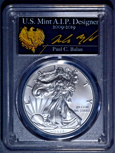 2021(S) $1 AMER SILVER EAGLE UNC T-1 Emer Issue SF Balan 1oz 999 PCGS MS70 A6594