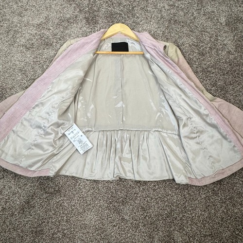 GIORGIO ARMANI Womens Size 46 US Size 8/10 Lamb Leather Full Zip Blazer Italy - Picture 11 of 21