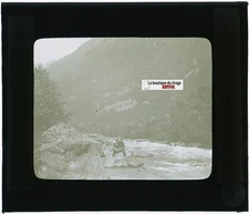 Gavet, Romanche, Photo J. Moulin, Color Glass Plate, Positive 8.5X10 CM