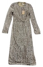 NEW Michael Kors Collection Womens Sequin Sheath Dress Gold Size 10 $3,390