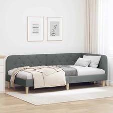 Cornice del letto ad angolo con testiera Tessuto Letto in tessuto vidaXL