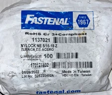 5/16"-18 Grade 2 Zinc Finish NE Steel Nylon Insert Lock Nut 1137021