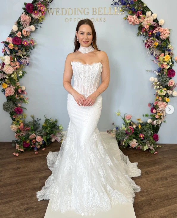 Mermaid Wedding Dresses One Shoulder Lace Appliques Vintage Bridal Gowns - Image 3 of 4