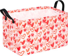 Rectangle Heart Pattern Gift Storage Basket Home Shelf Storage Basket Organizer
