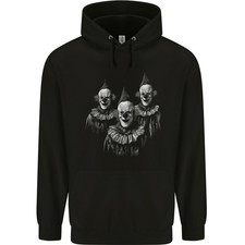 Three Creepy Halloween Clowns Mens 80 Cotton Hoodie