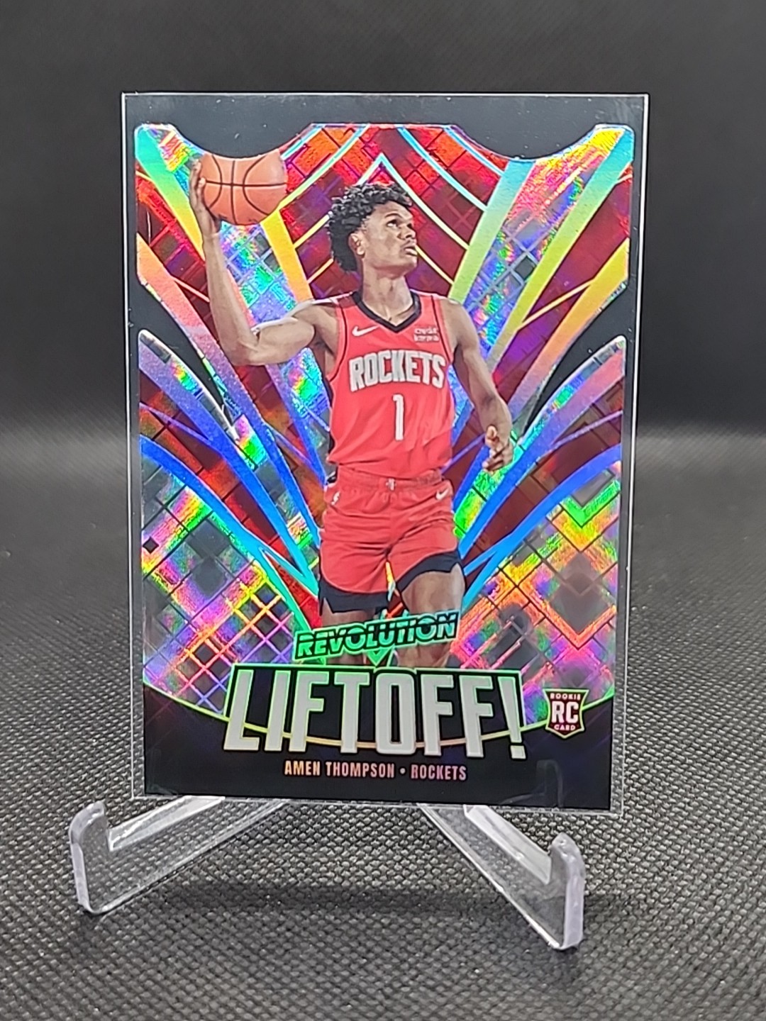 2023-24 Panini Revolution - Liftoff! Amen Thompson #8 Cosmic /99 (RC)