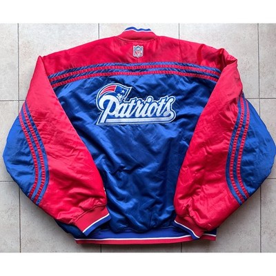 New England Patriots 90s satin bomber Sideline jacket 2XL blue red