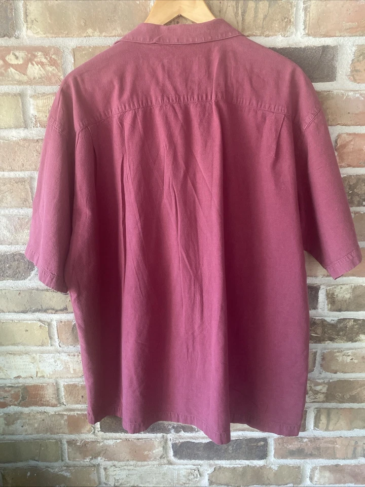 Lucchese Classics Maroon Mens Short Sleeve Button Up Shirt Size XL Western USA - Image 4 of 4