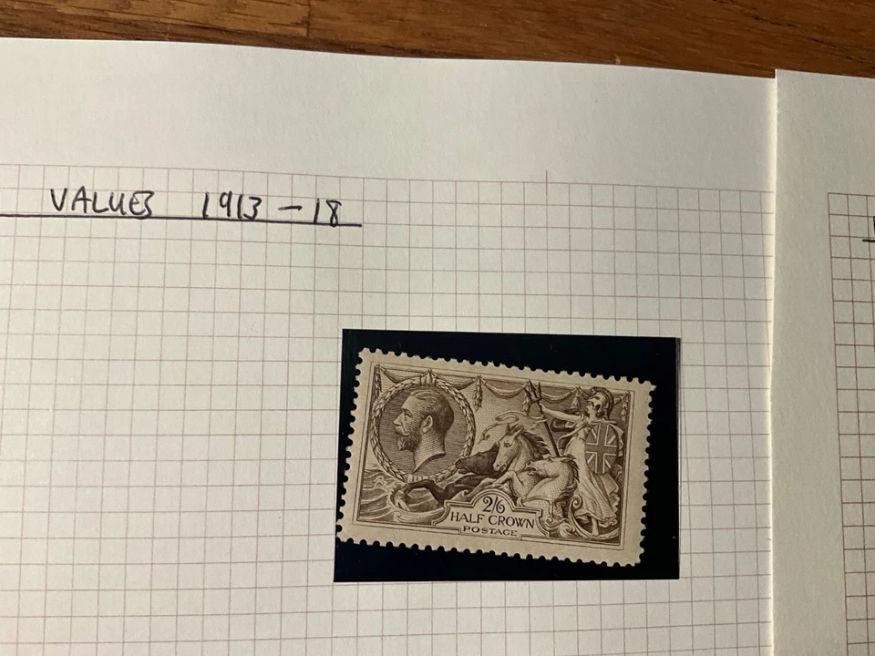 GB KGV 1913-18 2/6- 10/- Seahorse Juego COMO NUEVO + 1934 mm 2/6 v105 Foto 2 de 4