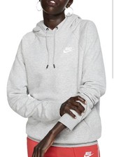 Nike Women's Fleece Hoodie Gray Heather Size Small Essential Pullover BV4124-063