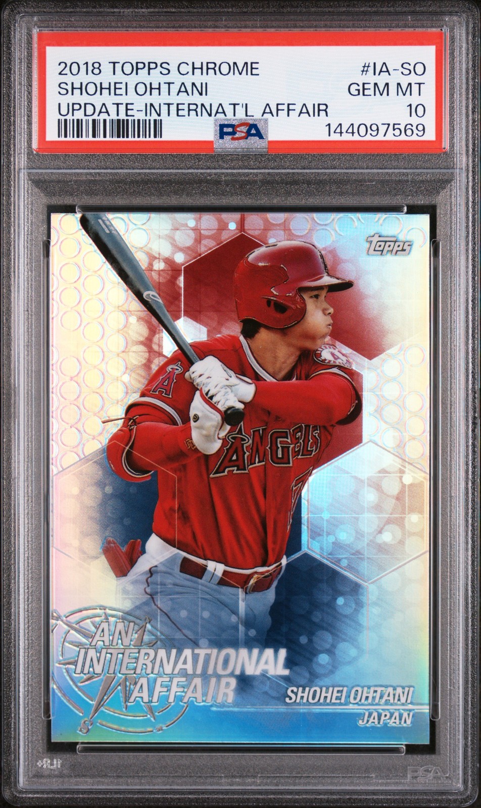 2018 TOPPS CHROME UPDATE AN INTERNATIONAL AFFAIR #IA-SO SHOHEI OHTANI PSA 10