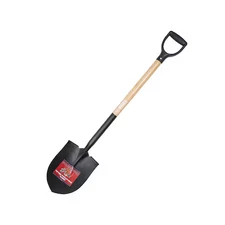 BULLY TOOLS 52510 Round Point Shovel, 14 ga Steel Blade, Wood Handle