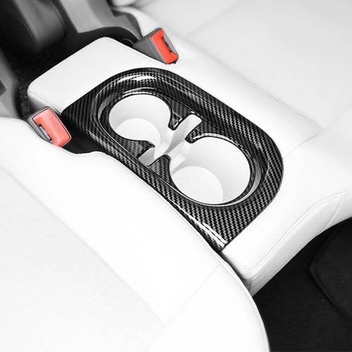 For Hyundai Inster AX1 Carbon Fiber ABS Rear Seat Cup Holder Panel Cover Trim - Picture 3 of 5