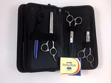 Pro Hair Cutting Scissors Shears Barber Thinning 5.5 6.0 Feather Razor Set