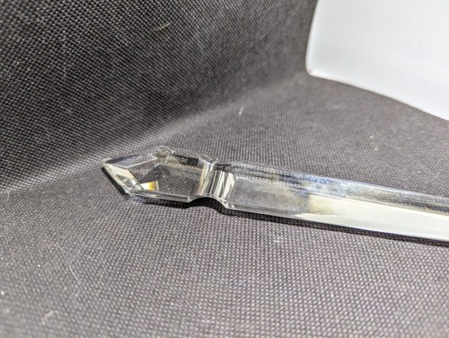 VTG CLEAR CRYSTAL FLAT POINTED SPEAR SPADE CHANDELIER LAMP PART 7" w/hanger - 第 9/12 張圖片