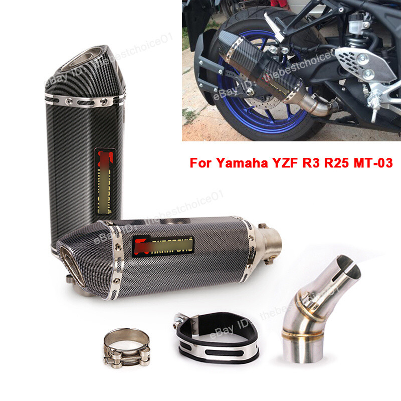 For Yamaha YZF R3 R25 MT03 Motorcycle Mid Link Pipe Exhaust Tips