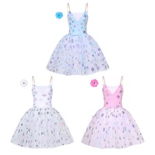 Women Dancewear Cocktail Dress Rumba Dance V Neck Competition Tulle Costume