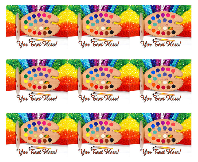 Paint Palette Edible Cake Topper or Cupcake Topper eBay