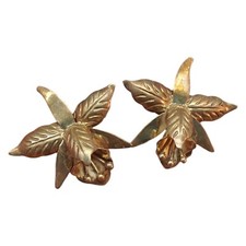 Taxco Mexico Sterling Silver 925 Orchid Flower Screw Back Earrings