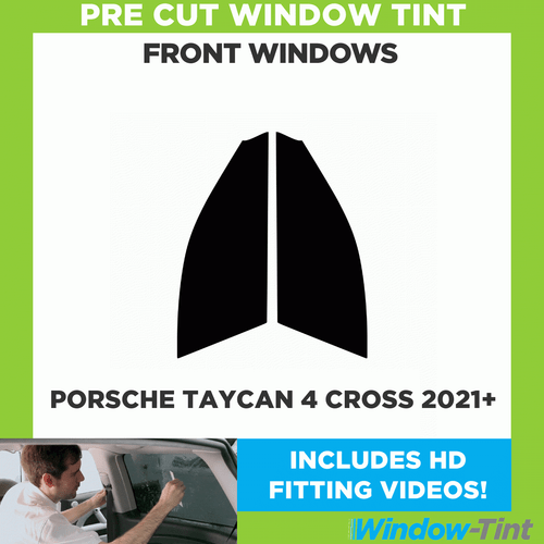 Tinte de ventana de automóvil precortado para película Porsche Taycan 4 Cross 2021+ Front Windows - Imagen 1 de 9