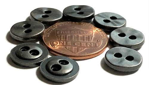 8 TINY Brushed Gray Tone Metal Sew-through Buttons 10.2mm Just Over 3/8" 12206 - Picture 3 of 4
