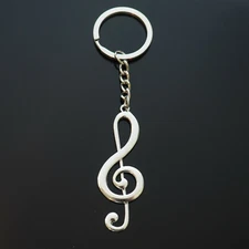 Treble Clef Keychain Silver Violin Guitar Piano Musical Note Gift Music Teacher