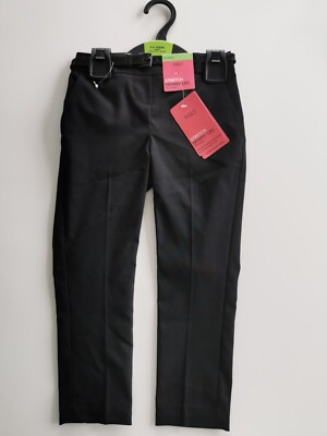 M&S Mädchen Stretch Skinny Gürtel Schulhose, schwarz, Alter 3-10 Jahre