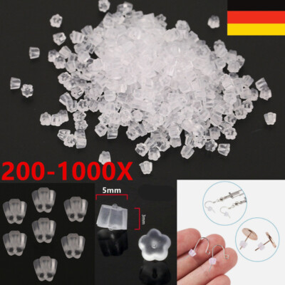 200-1000x Weiche Gummi Ohrring Blume Backs Stopper Stecker Ohrring Finden DE