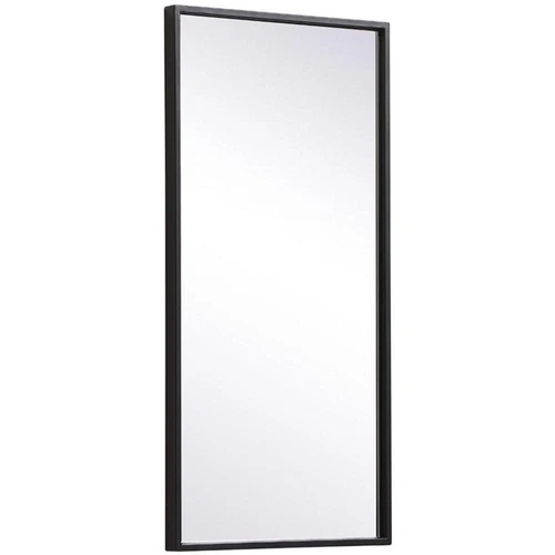 Elegant Decor Eternity 28" x 14" Modern Metal Frame Mirror in Black - Picture 3 of 8