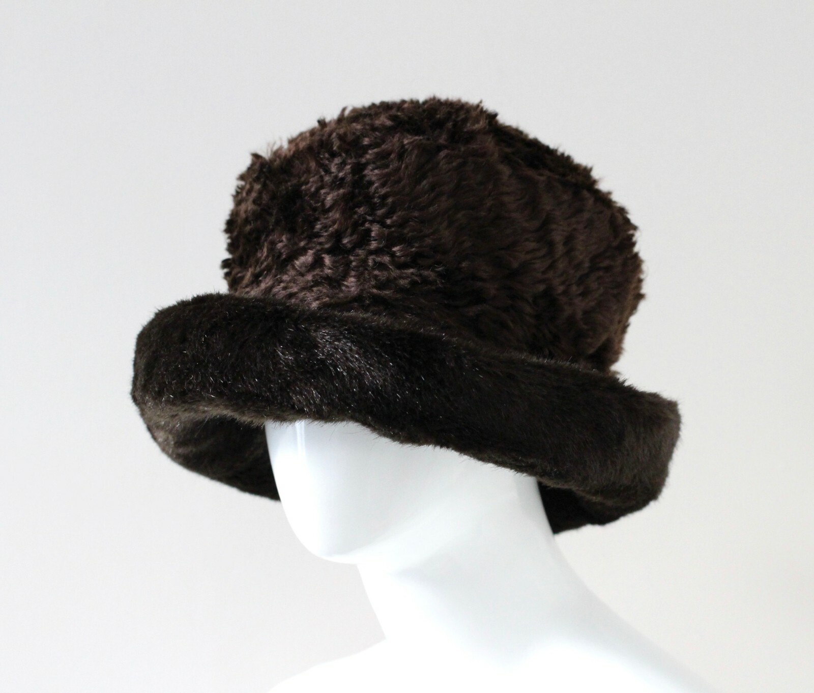 PHILIP TREACY brown faux fur sheepskin mink winter bucket hat unisex 59 image 5