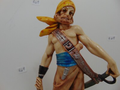 Depose Italy Pirate Figure On Genuine Carrara Marble 8'' #802