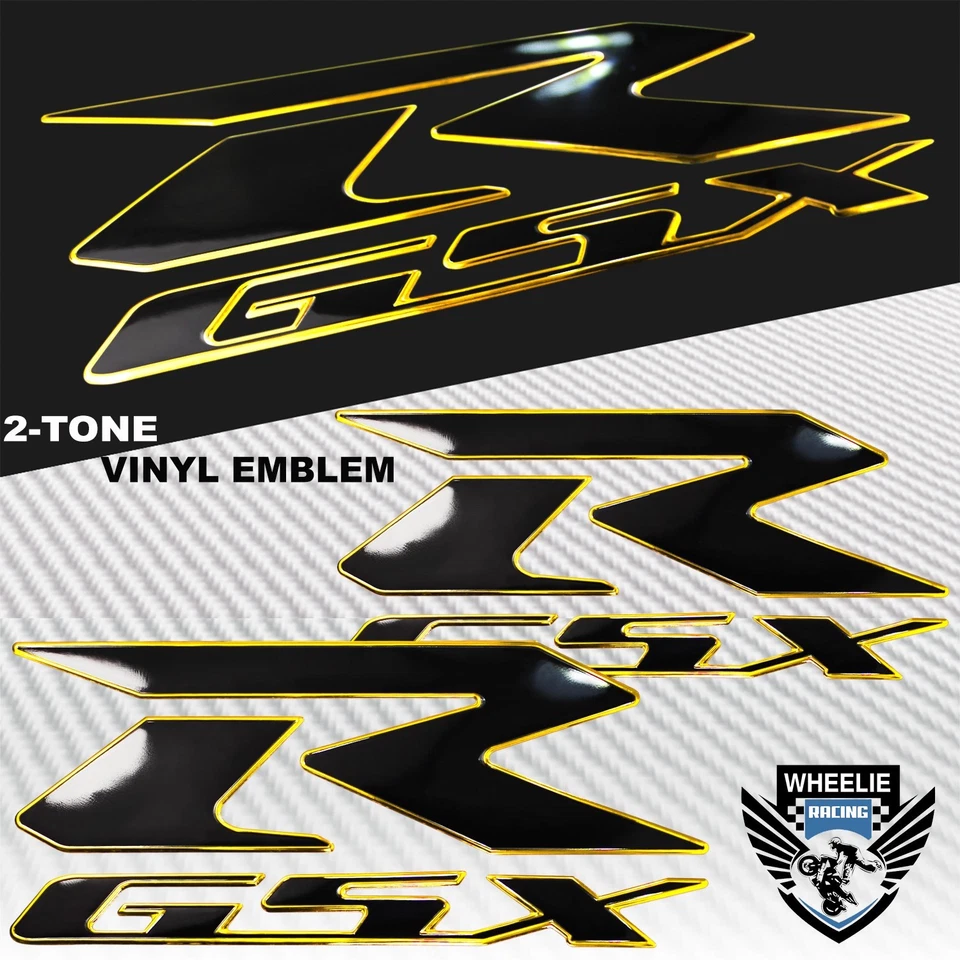 2-ТОННАЯ ХРОМИРОВАННАЯ ЗОЛОТАЯ ПРОФЕССИОНАЛЬНАЯ НАКЛАДКА НА ТОПЛИВНЫЙ БАК + 6-ДЮЙМОВАЯ 3D ЛОГОТИП SUZUKI + НАКЛЕЙКА С ЭМБЛЕМОЙ GSXR - Изображение 3 из 4
