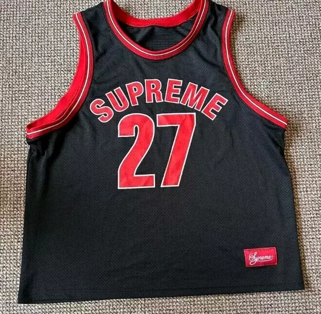 SS21 Supreme Basketball Jersey Taille XL T Shirt Noir Haut