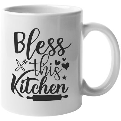 Coffee Mug -Bless This Kitchen With Utensils Lovely Housewarming Gift Idea