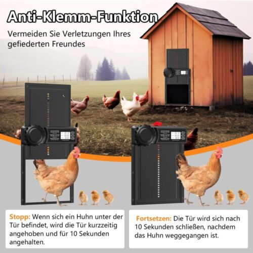 Aluminum Automatische Hühnerklappe Batterie,Timer Elektrische Hühnerklappe IPX6 - Bild 7 von 12